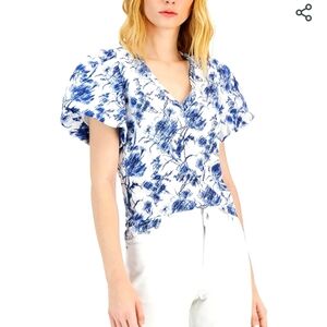 INC International Concepts Puff Sleeve Top